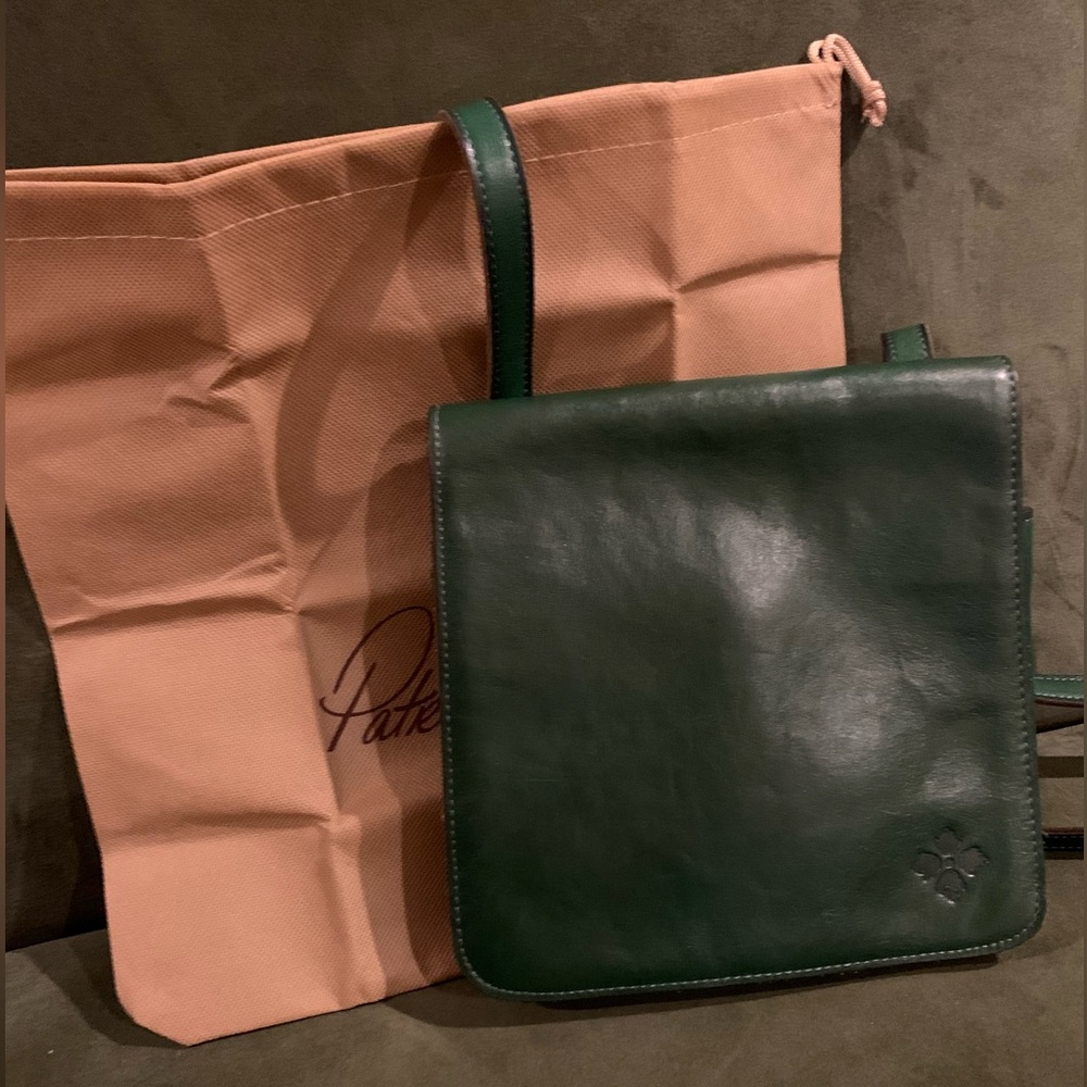 Patricia Nash Girona Green Leather Flap Crossbody
